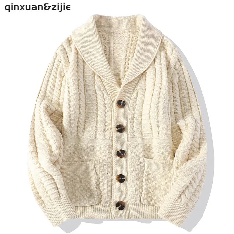 

2022 New Autum Winter Fashion Brand Knitted Sweater Men Cardigan Vintage Casual Buttom Up Coats Jacket Mens Clothing