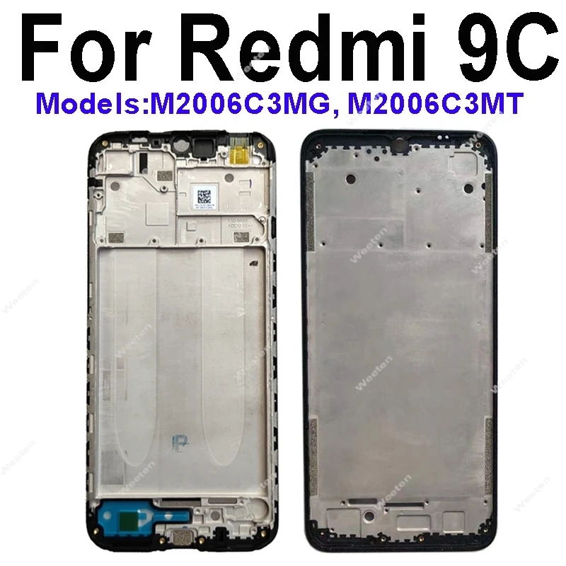 Cadre central LCD pour Xiaomi Redmi 8, 8A, 9, 9T, 9A, 9C, 10, 10A, 10C, 12, 12C, 4G, 5G, boîtier avant LCD, cadre moyen, coque de châssis