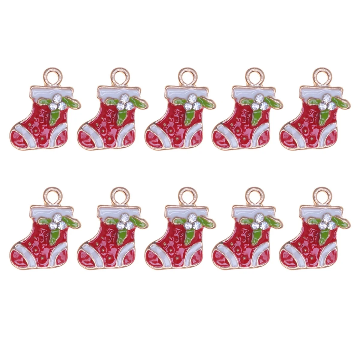 

10 Pcs Christmas Stockings Mobile Phone Accessories Jewelry DIY Charms Pendant Alloy
