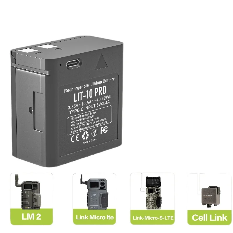 ل SPYPIONT كاميرا تعقب الخلوية LINK-MICRO CELL-LINK LM2 بطارية كاميرا الصيد LIT 10 Pro بطارية قابلة للشحن