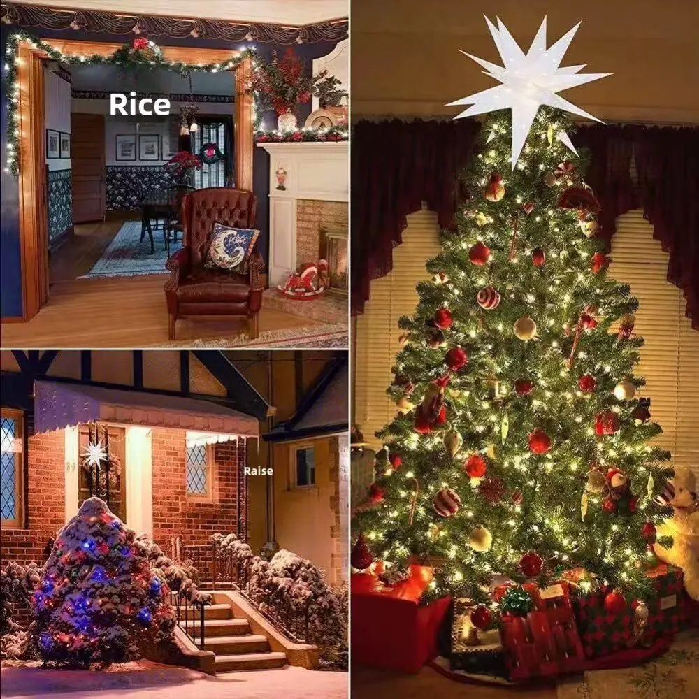 

18 Pointed Outdoor Party Light Colorful Exploding Star Christmas Tree Hotel Bar Holiday Decoration