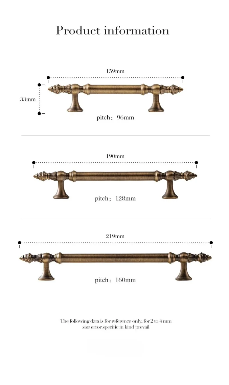 Vintage-Möbelgriffe, Bronze-Griffe für Schränke und Schubladen, Küchenzubehör, Dropshipping möglich – Detail 1