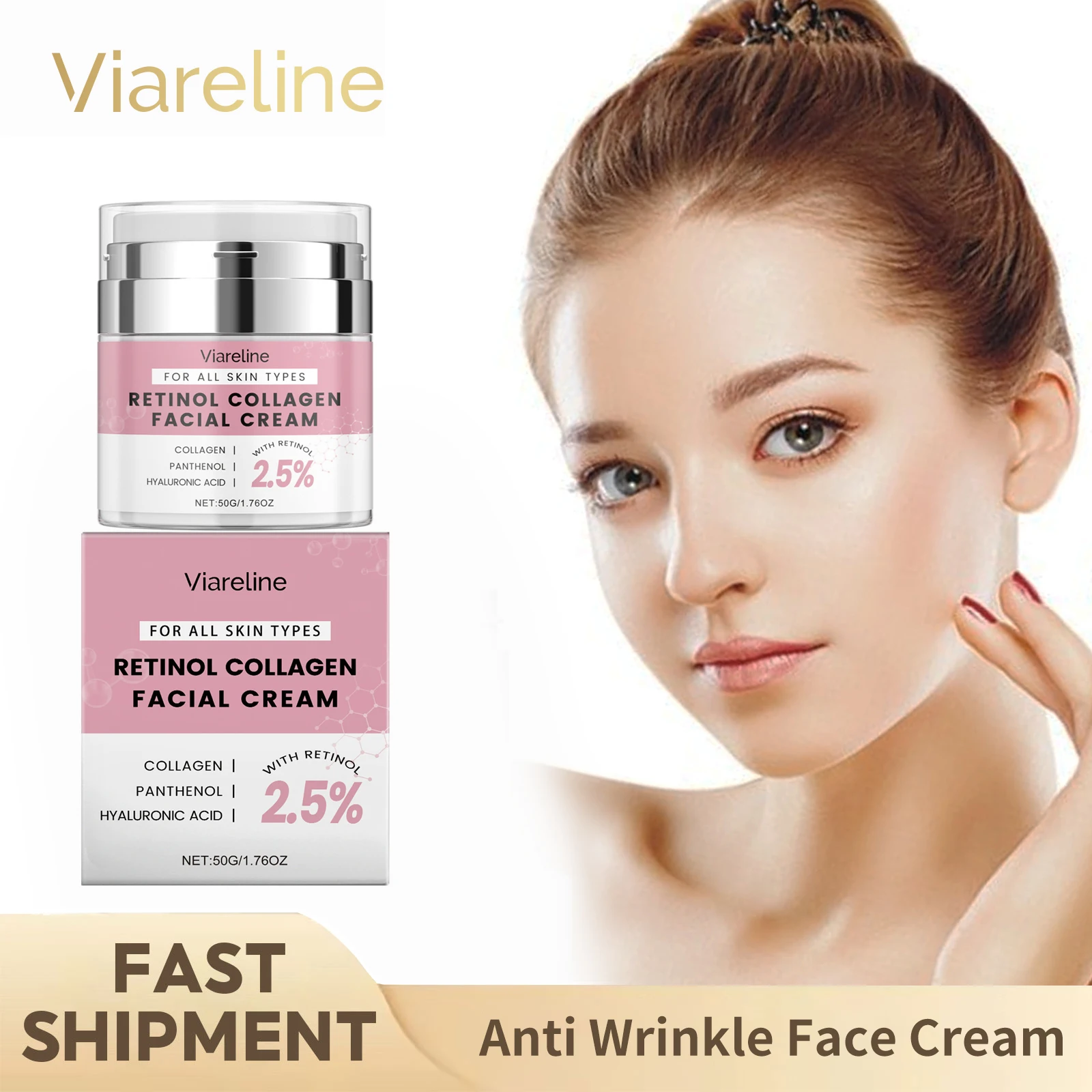 

Retinol Collagen Facial Cream Anti Aging Firming Lifting Fade Fine Lines Brightening Skin Deep Hydration Wrinkles Remover Cream