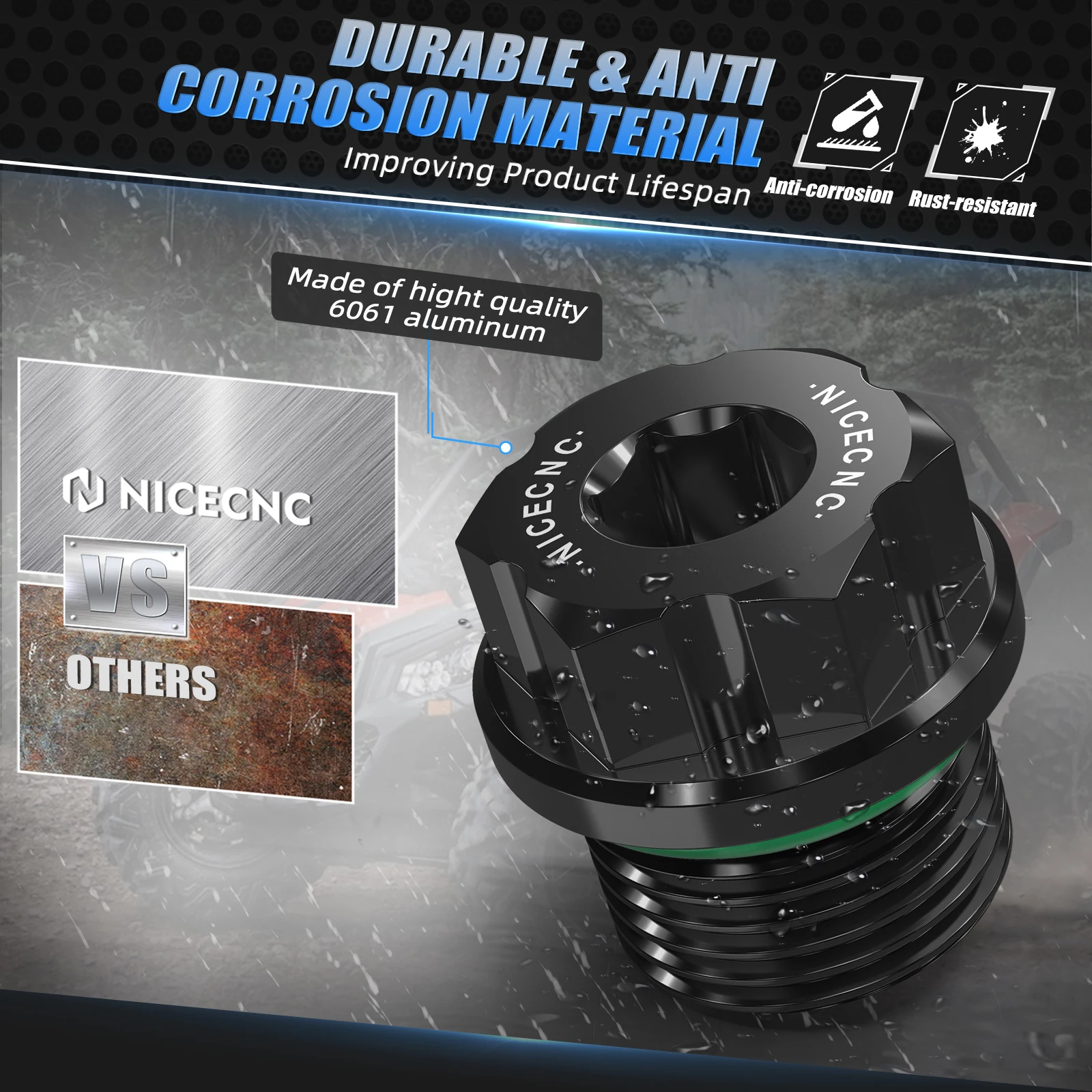 UTV لـ CAN AM قابس تعبئة الزيت المغناطيسي التفاضلي الأمامي أو الخلفي M18X1.5 لـ Maverick X3 المدافع قائد أوتلاندر رايكر #6