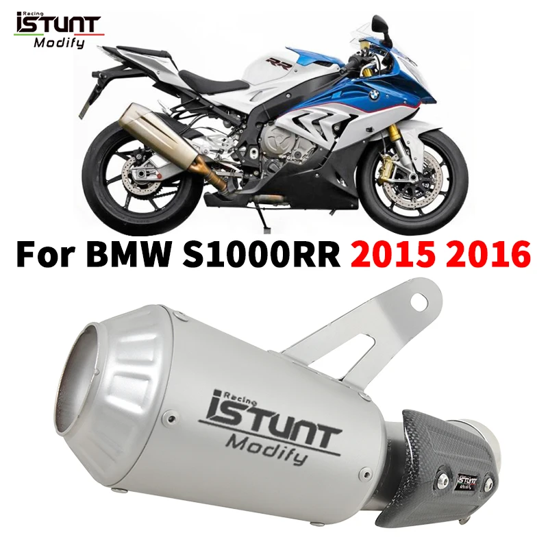 For BMW S1000RR S1000 RR 2015 2016 Motorcycle Exhaust Escape System Motocross Plug and Play Muffler Middle Link Pipe Escape Moto