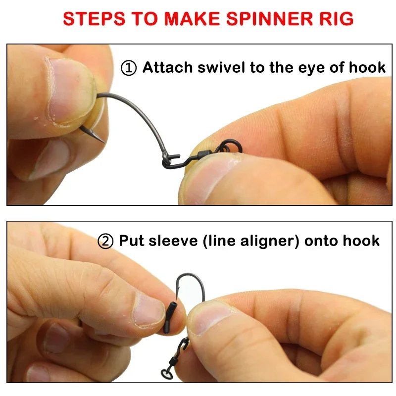 Carp Fishing Accessories Kit Anti Tangle Sleeve Hook Stop Beads Bait Screw Rig Kicker Swivel for Spinner Rig Material Equipment