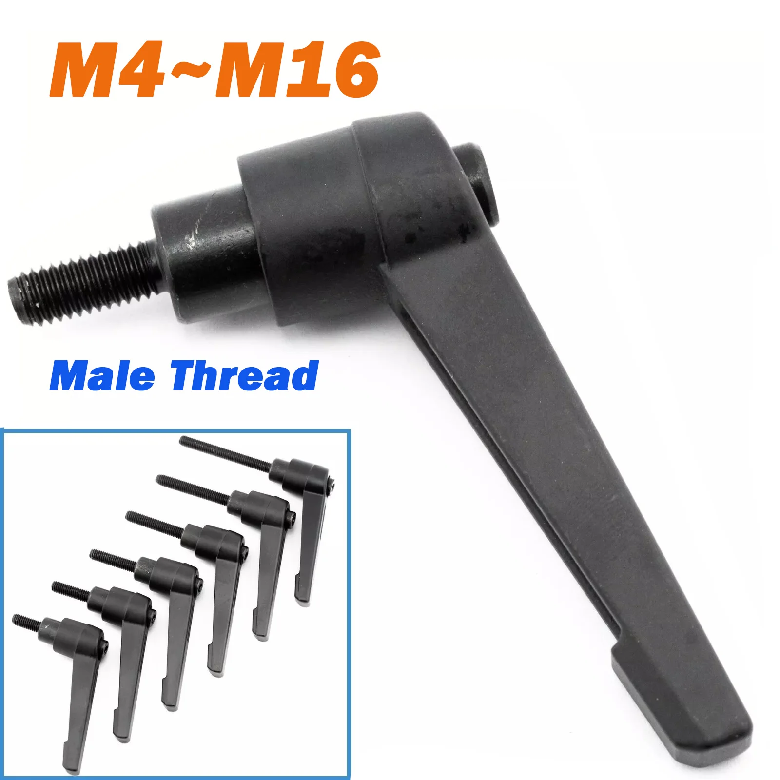 1Pcs Clamping Lever M4 M5 M6 M8 M10 M12 M16 Aolly Machinery Adjustable Handle Locking External Male Thread Knob