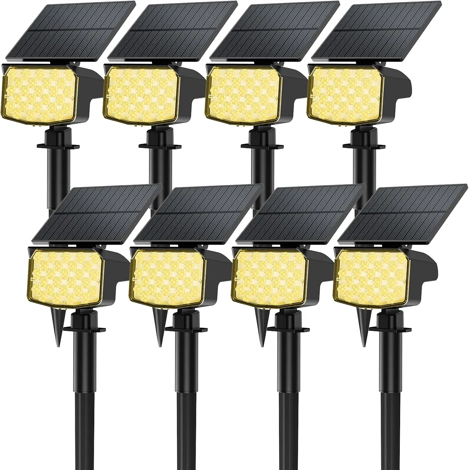 

8 Pack Solar Spot Lights Outdoor, Waterproof IP65, 3 Modes for Garden Pathway Driveway