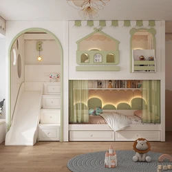 Luxury Loft Children Beds Modern Storage Bunk Children Beds Crib Multifunctional Camas Infantiles Baby Crib Bed Furniture BL50CB