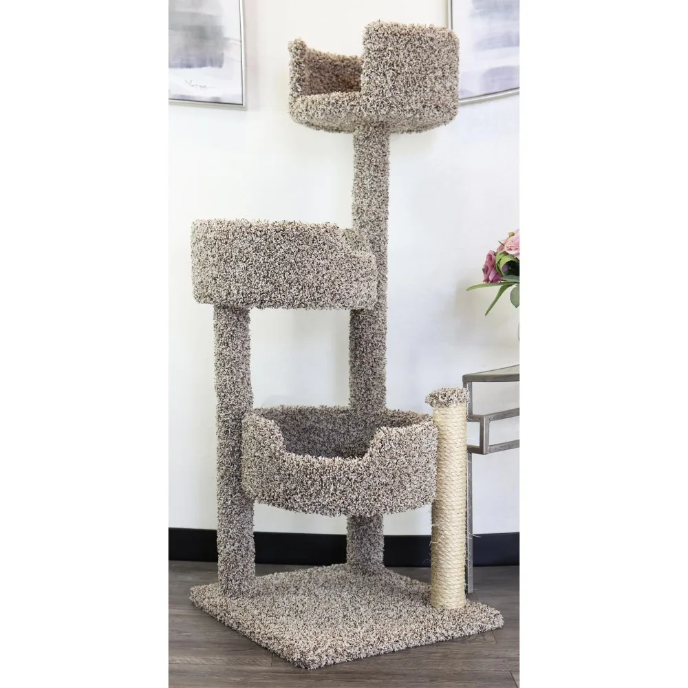 

Southwestern Sanctuary Multi-Level Cat Cat Climbing Tower Cat Tree, Solid Wood and Carpet Construction, Modern Cat, Customized