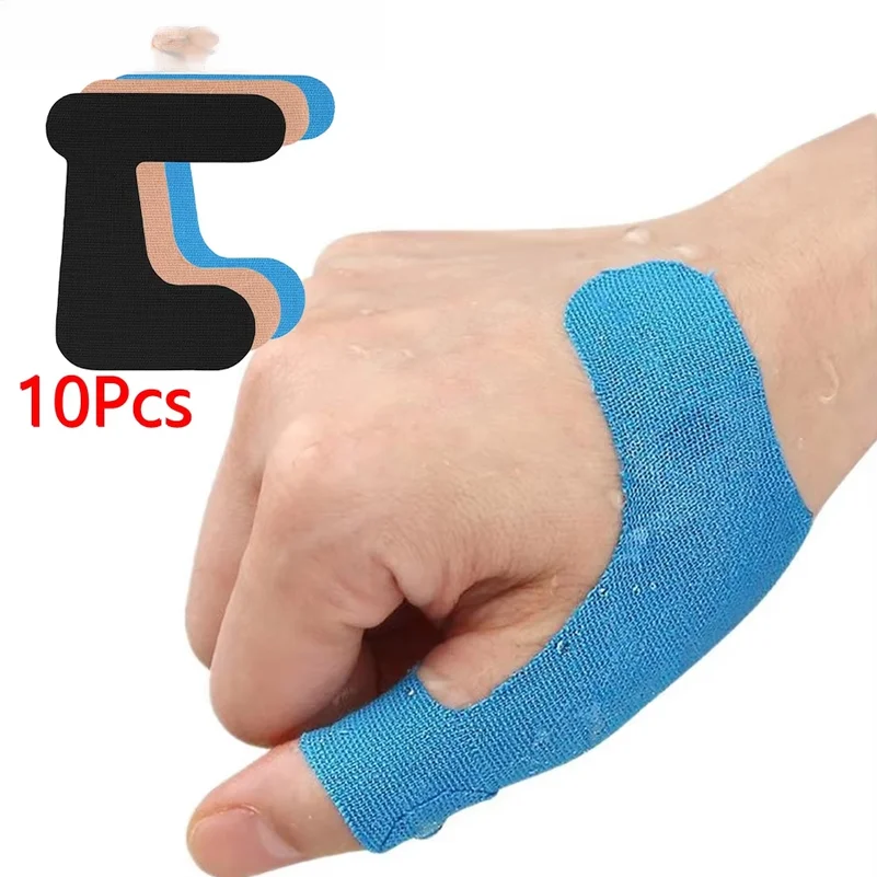 10PC Precut Thumb Support Tape Self Adhesive Kinesiology Patches Anti-friction Finger Toe Bandage Fixed Protection Sticker for S