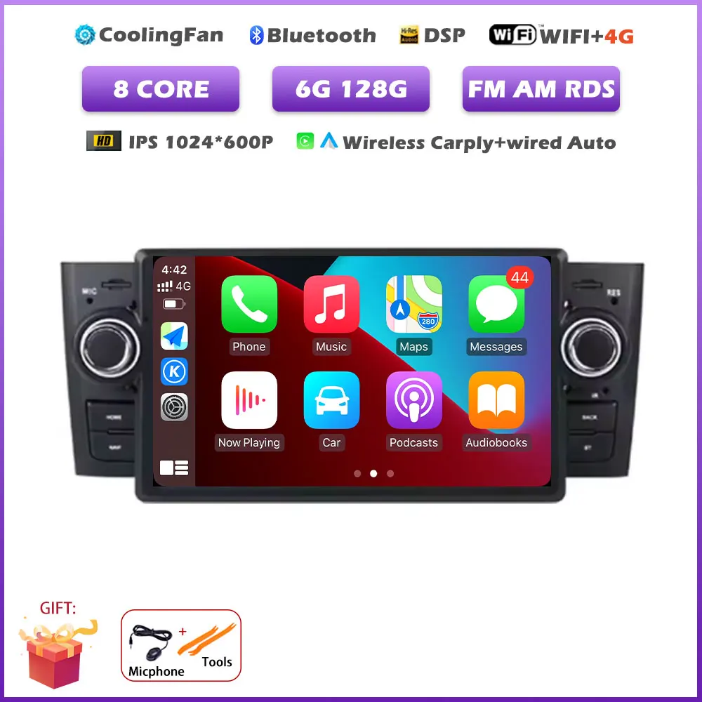 Voor Fiat Grande Punto Linea 2007-2012 7 inch Android 16 Auto Multimedia Speler GPS Carplay Autoradio Stereo Video Audio Head Unit