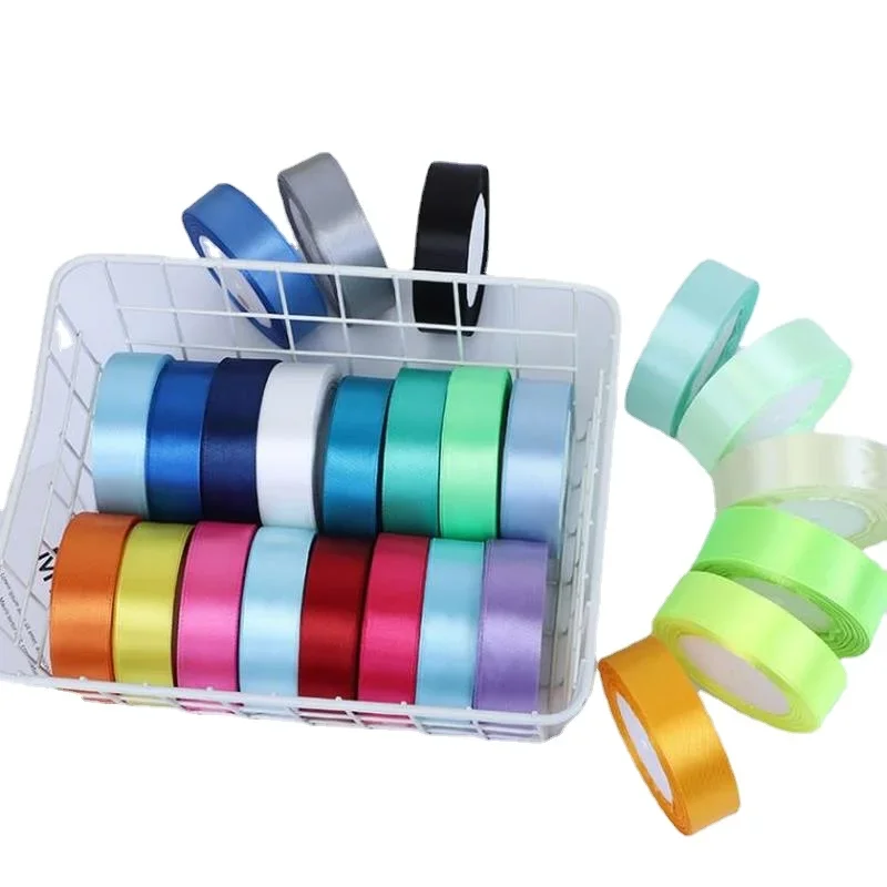 1\'\'25mm 25Yards/roll nastri di raso Bow Craft Decor involucro di nozze decorazione per feste di natale fai da te accessori per cucire fatti a mano