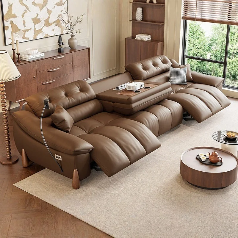You Rui Wang Wall-adjacent Italian Minimalist Solid Wood Living Room Multifunctional Electric Sofa Zero-distance Wall-mounted