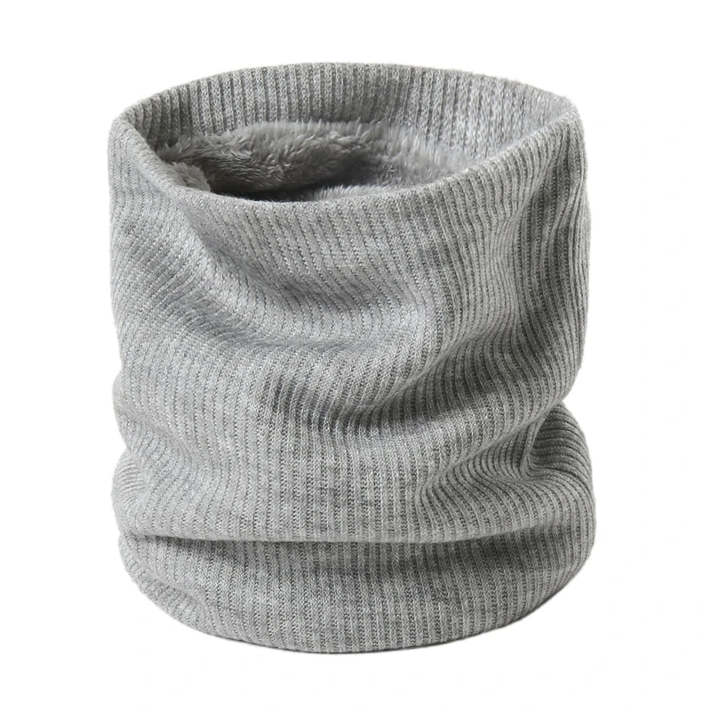 Solid Thick Warm Ring Scarf Fashion Winter Striped Warm Women Men Outdoor Full Mask Scarves With Plush Snood Unisex Muffler