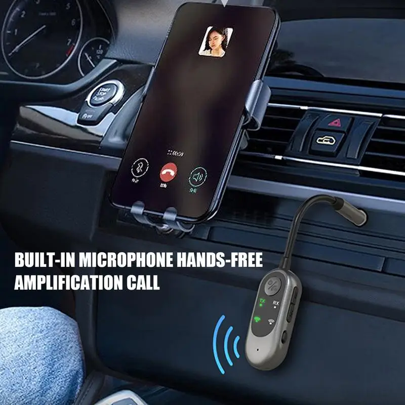 

Car Wireless Adapter Vehicle Audio Receivers Plug-and-Play Clear Sound Quality Multifunctional Automotive Interior Accessories