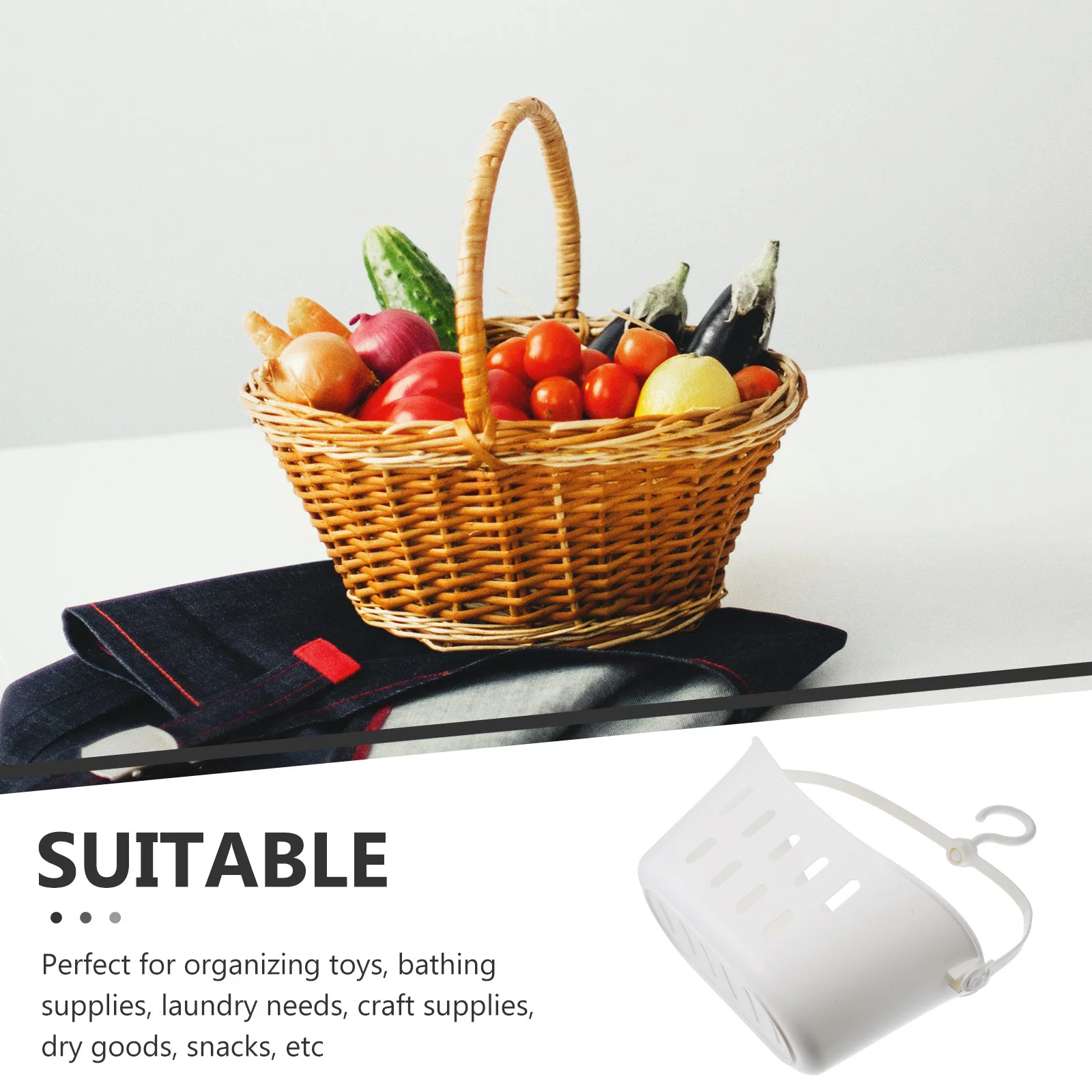 

Hanging Storage Basket for Bathroom and Shower - Heavy Duty Plastic Organizer with Hook, Ideal for Keeping Gadgets Supplies Neat