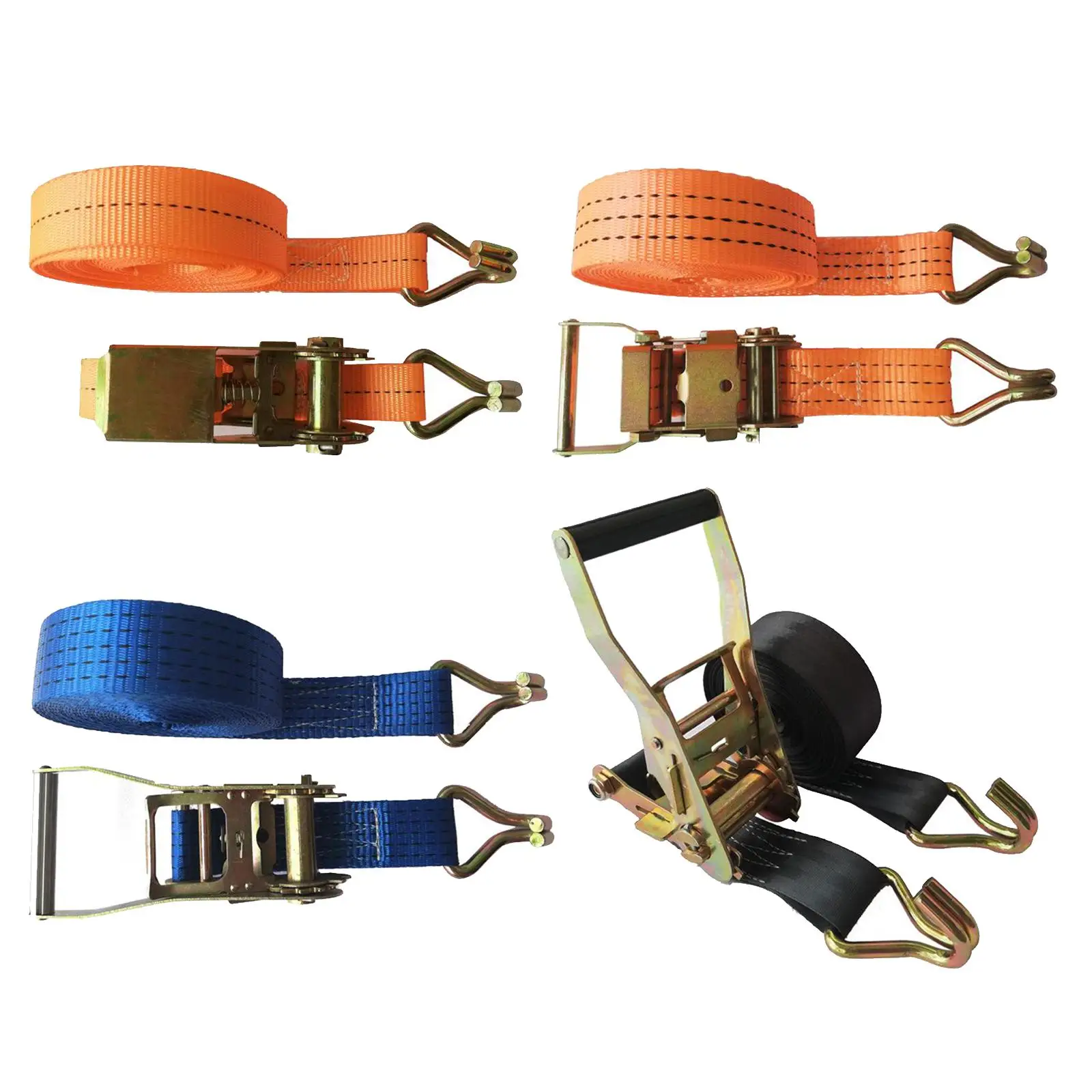 Portable Travel Luggage Ratchet Straps Truck Tie Down with Metal Cam Buckle