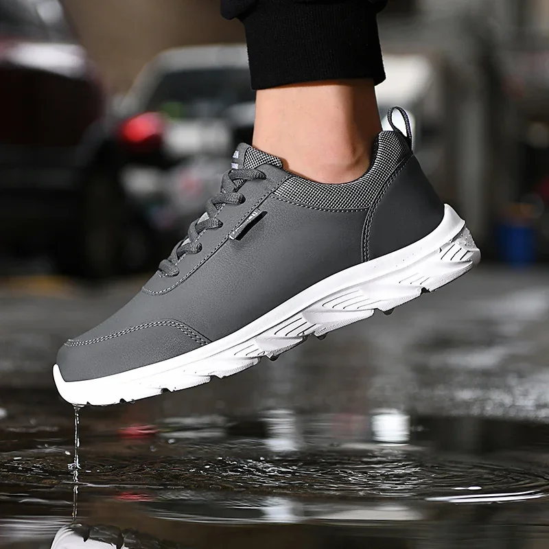 Men Casual Shoes Leather Waterproof Running Sneakers Men Wear-resistant Men Walking Sport Shoes Zapatillas Deportivos Hombre