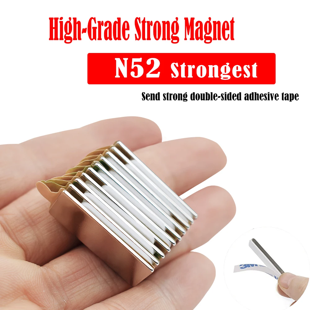 Disco magnético de neodimio superfuerte, barra adhesiva de doble cara, imán redondo delgado para nevera, 6/10 piezas