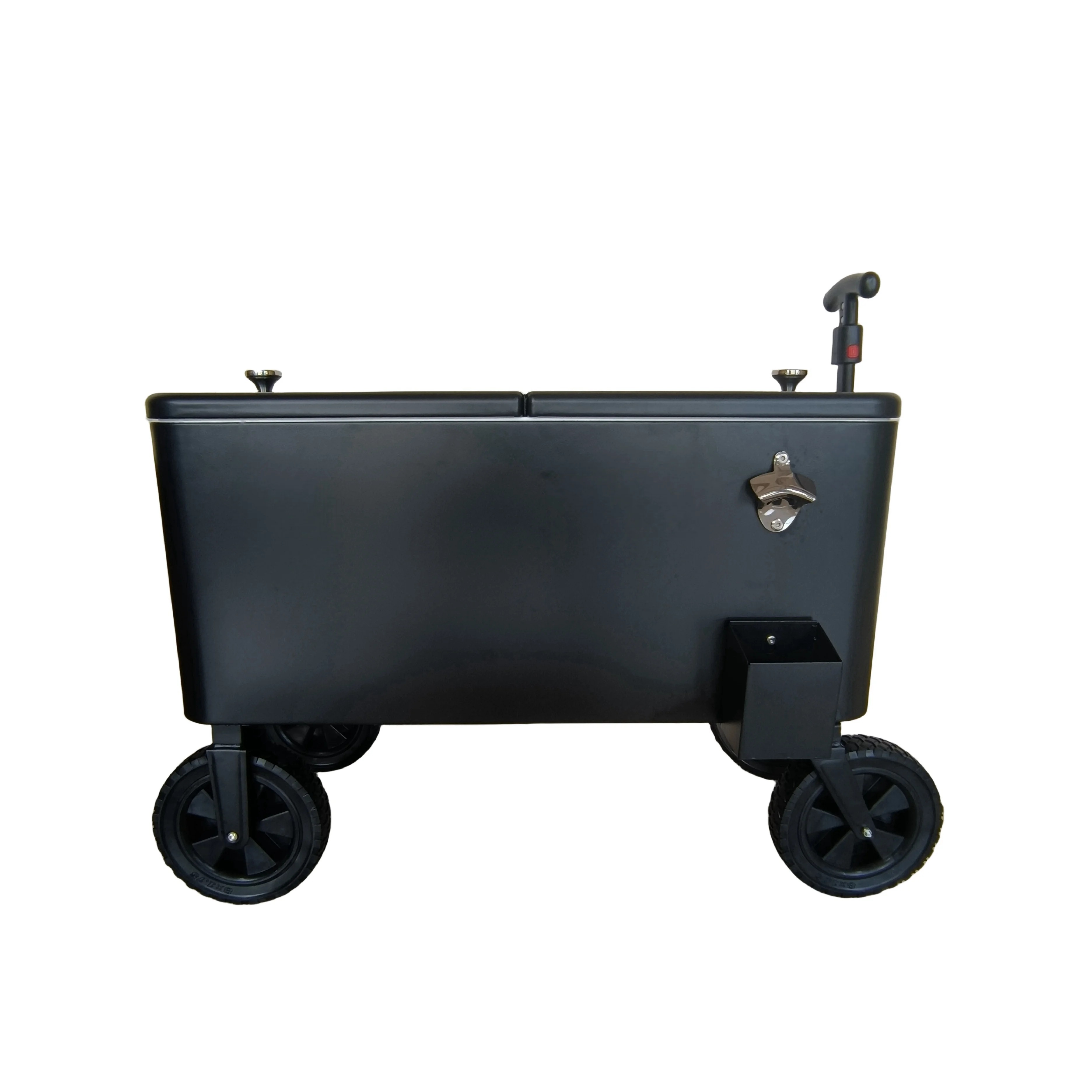 80 Quart Cooler Kitchen Wagon Wheels Beach/ Off Road Coolers With All Terrain Knobby Tires Outdoor Use Keep Cold 48Hours view 4