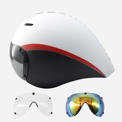 TT Cycling Helmet Lens Goggles Triathlon Tri Aero Road Bike Helmet Timetrial Race Bicycle Helmet Men Casco Ciclismo Accessories