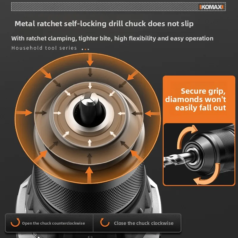 สว่านไฟฟ้าไร้แปรงถ่าน, สว่านเจาะเกลียว, สว่านกระแทกไร้สาย, หัวจับดอกสว่านแบบโลหะ, สว่านมือไฟฟ้า, แบตเตอรี่ลิเธียมสำหรับใช้ในครัวเรือน