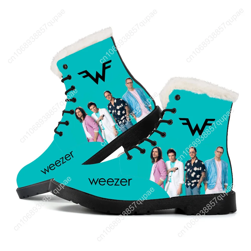 Weezer Plush Boots Pop Rock Band singer Mens Womens Teenager Shoes Casual Boot Light High Quality Couple Shoes  Customize Shoe