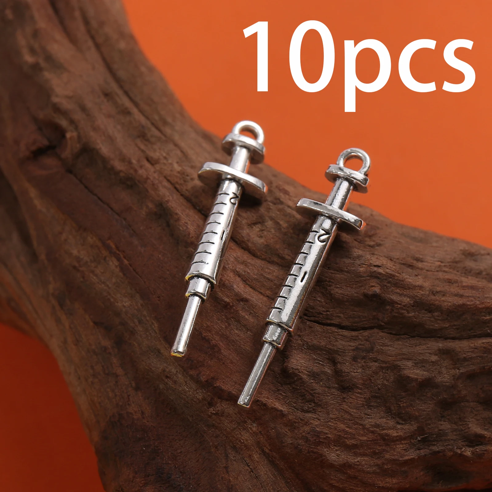 10 Pieces of Graduated Needle Tube Accessories, Simple Medical Syringe Pendants with Scale Markings, Suitable for DIY Bracelets, Necklaces, and Earrings, Medical-Themed Handmade Beaded Jewelry Accessories