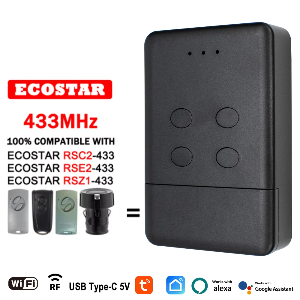 

Умный пульт дистанционного управления HORMANN ECOSTAR для гаражных ворот Tuya, Wi-Fi, контроллер умного дома для RSC2 RSE2 433, поддержка Alexa Google Home