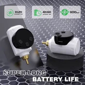 Kompletní tetovací sada Goldplume, bezdrátová tetovací strojková sada, tetovací pistole s tetovacím napájecím zdrojem 1100 mAh, 10 tetovacími jehlami a 7 lahvičkami tetovacího inkoustu a dalším tetovacím příslušenstvím, kompletní tetovací sada vhodná pro začátečníky i tetovací mistry 10 nejlepší prodej Dětský tetovací strojek - №8