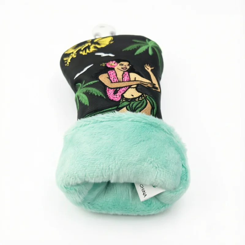 Golf Driver Fairway Wood Hybrid Wood Head Covers High-Quality PU Embroidery Grass Skirt hula dance Design,  Golf Head Cover view 5