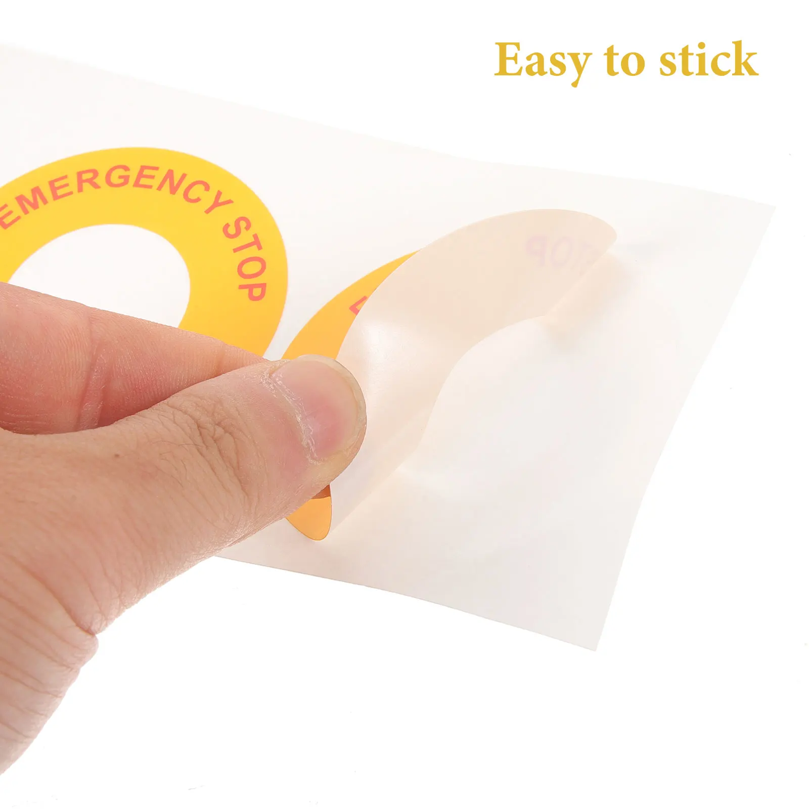 

4pcs Emergency Stop Tag Sticker 62mm Outer 31mm Inner PP Strong Adhesion Machinery Safety Signs Traffic Warning Decals