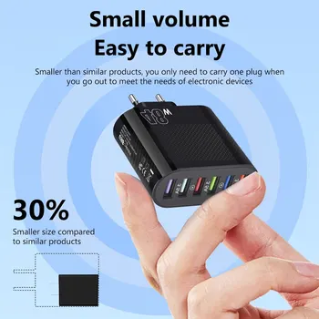6 port 48W USB şarj hızlı şarj hızlı şarj 3.0 seyahat şarj iPhone Samsung Xiaomi cep telefonu adaptörü ab/abd Plug