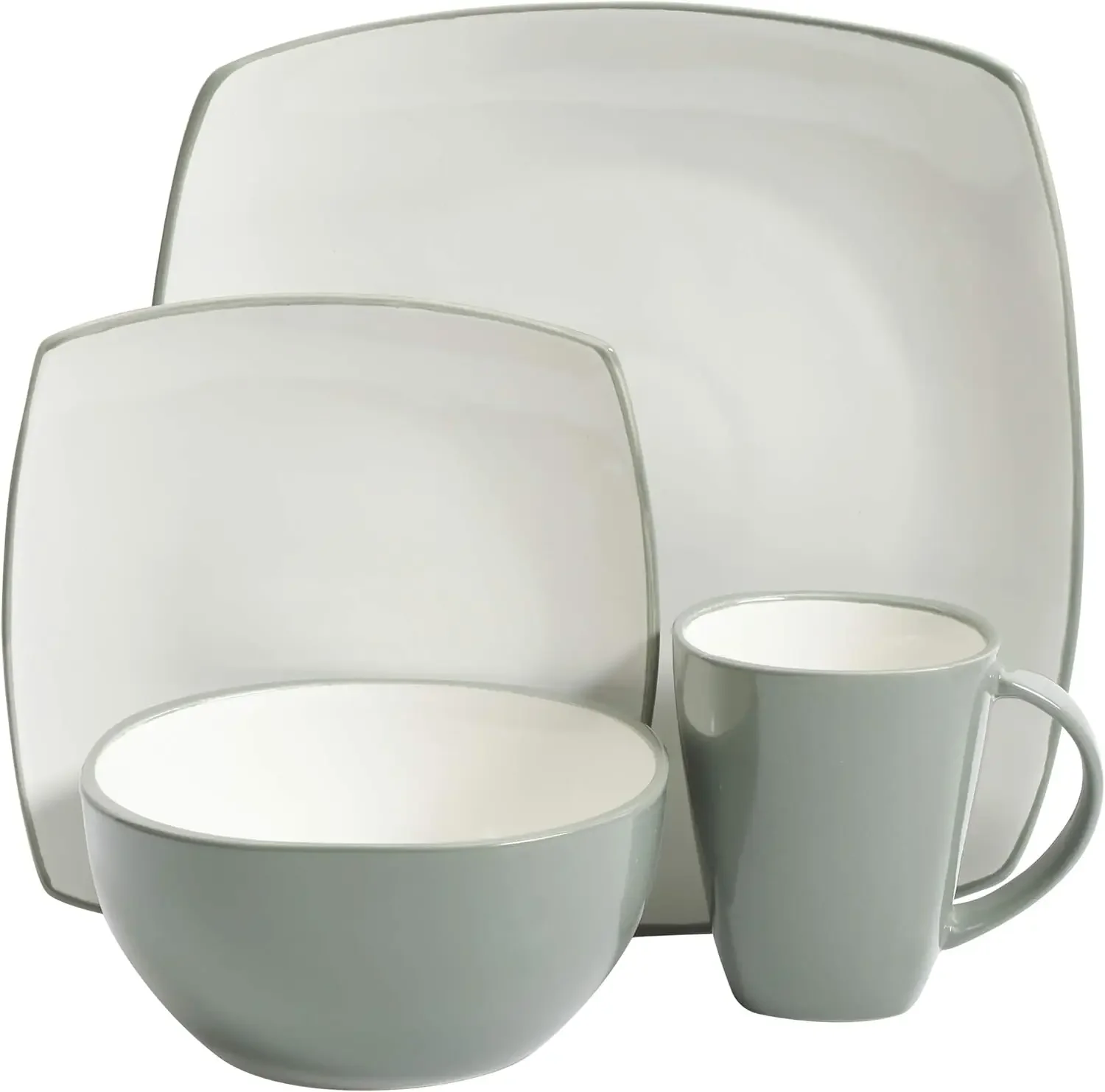 

Gibson Soho Lounge Dinnerware set, Square, Celadon