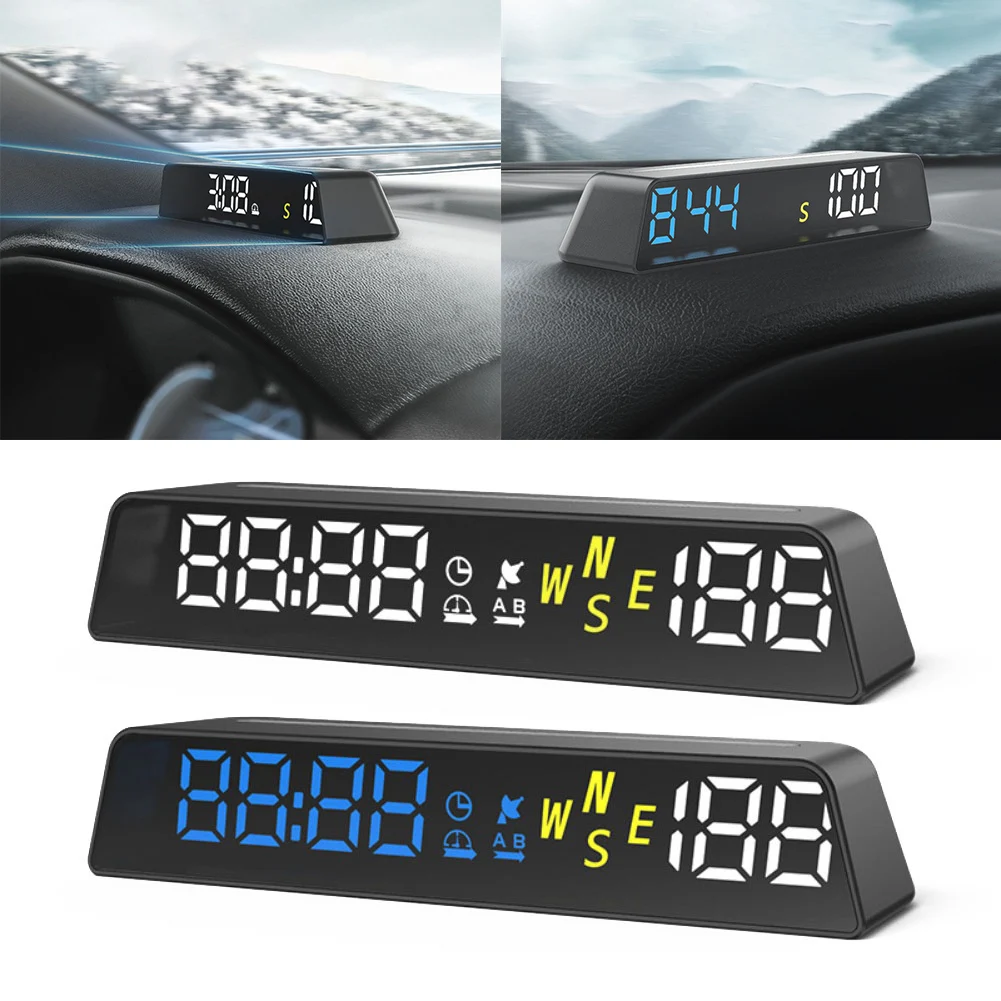 

1pcs Car Digital Speedometer Head-up Display Vehicle Speed MPH Altitude Overspeed Alarm Interior Parts