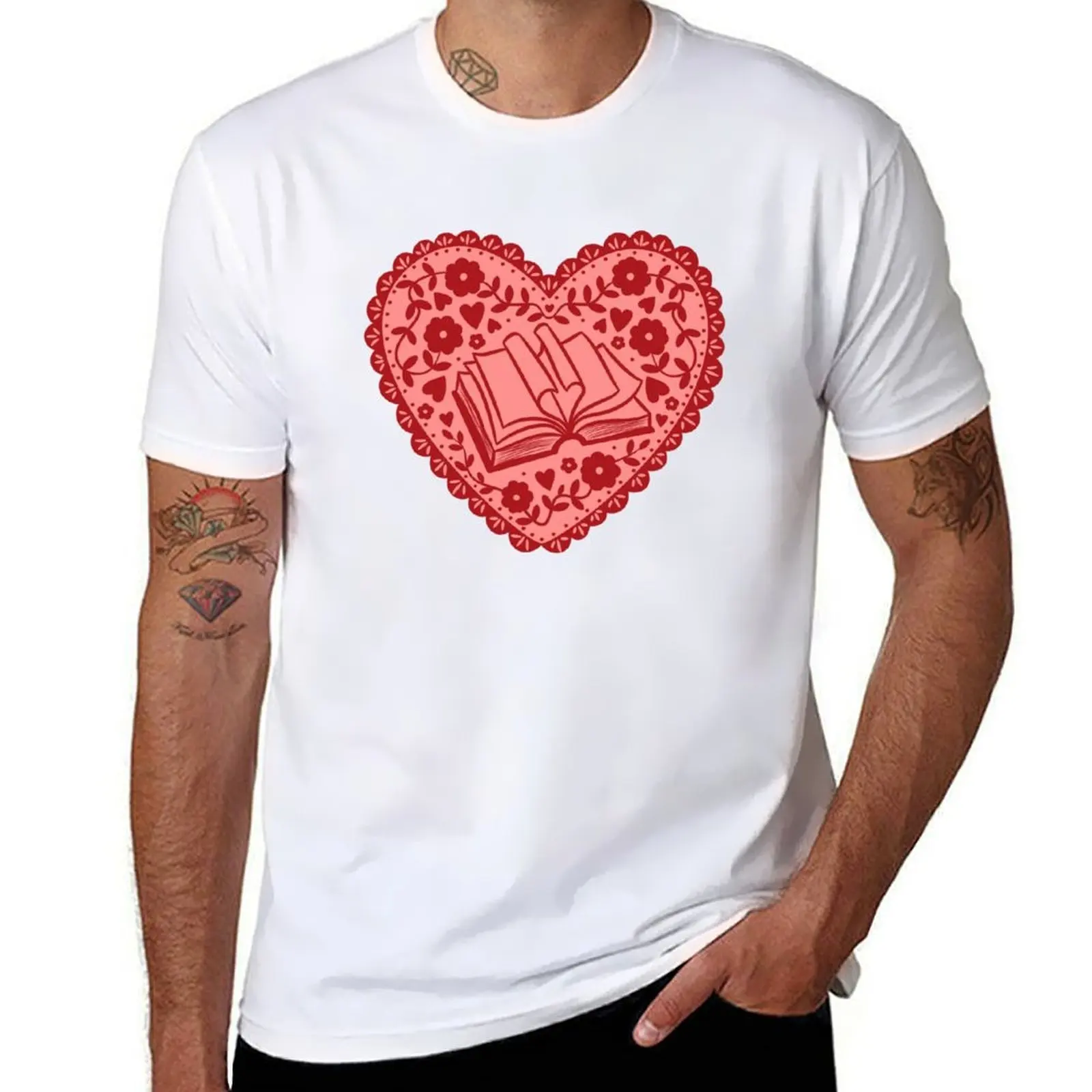 t 100% cotton tshirt for mens heart funny bookish t man cotton T-Shirt shirts graphic shirts