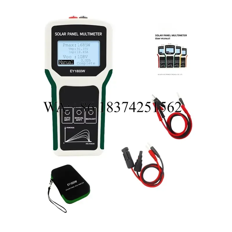 Wmwmnu for EY1800W LCD MPPT Solar Panel Multimeter Digital Power PV Meter VOC Tester Kit Smart Voltage Tester OEM