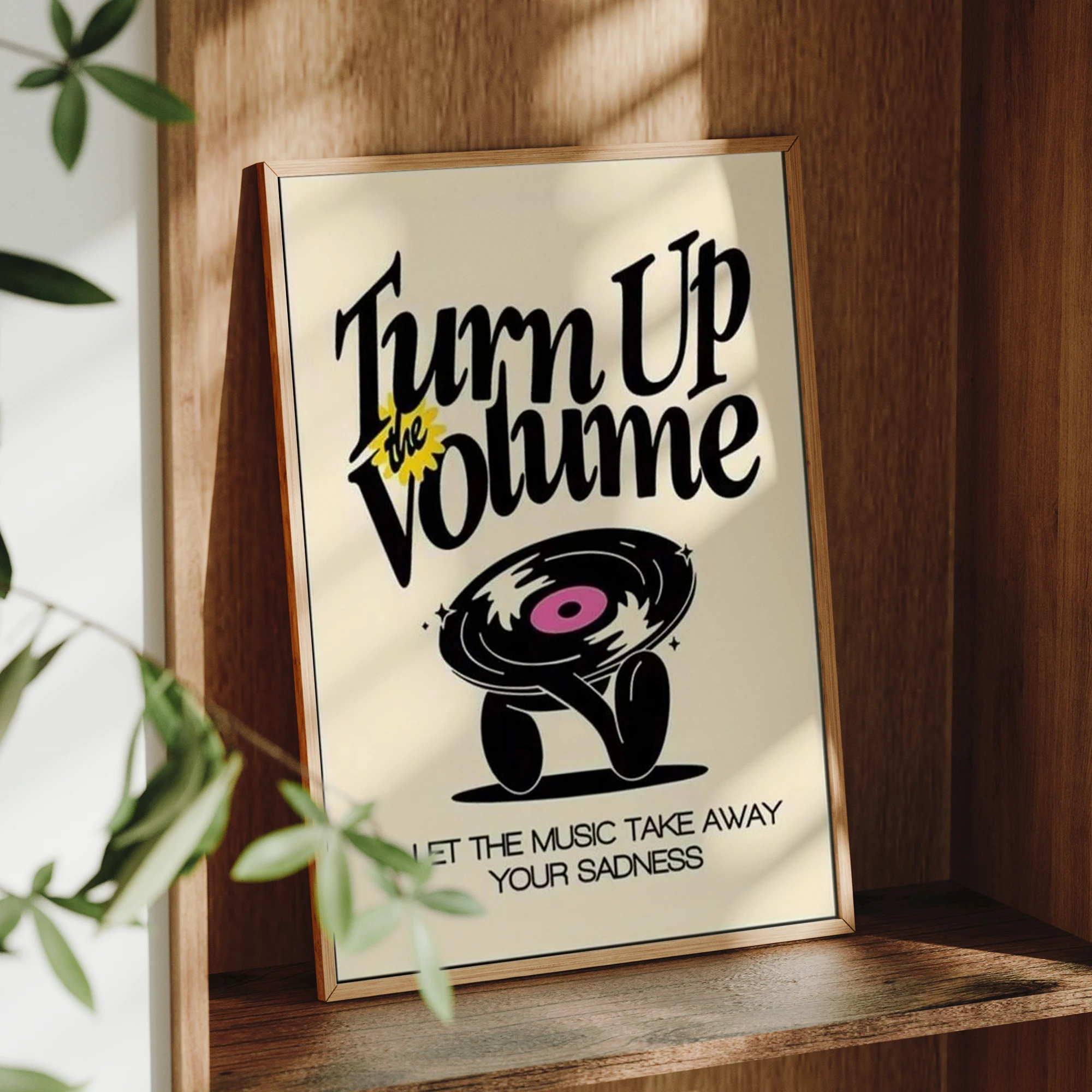 Modern Turn Up The Volume Music Quote Wall Art Print Canvas Painting Poster Picture For Living Room,Bedroom Home Decor