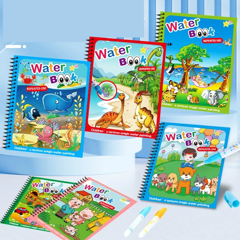 1 pçs livro mágico brinquedos de desenho de água crianças educação precoce brinquedos presente reutilizável livro para colorir desenho brinquedo menino meninas presentes de aniversário