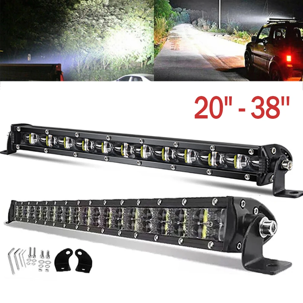 

New 6D Slim LED Bar 20"26"32"38" LED FloodLight Work Light for Driving Truck 4X4 Offroad Jeep Car Barra 12V 24V Spot Work Lamp