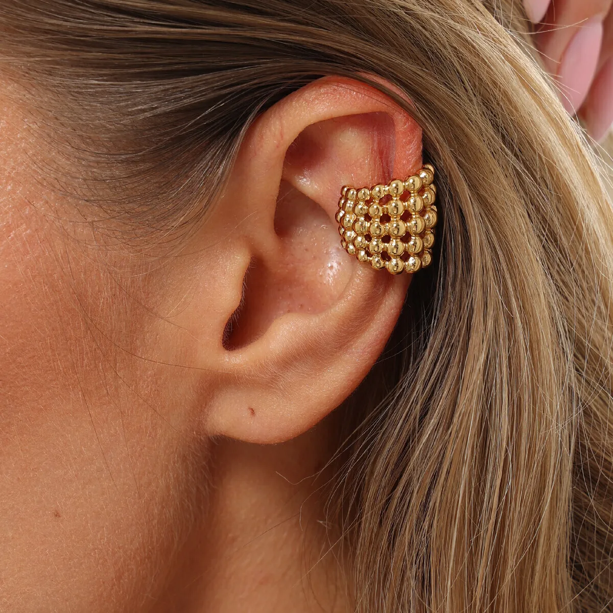 SHIXIN Classic Trendy 18K Gold Plated Ear Clips Women Geometry Waterproof Stainless Steel  Non Piercing Earrings Party Jewelry