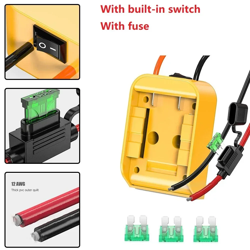 

For 18V/20V Max Battery Adapter For 20V/18V DCB200 & DCB203 For DCB206 Li-ion Batteries With Fuse To Dock Power Connector