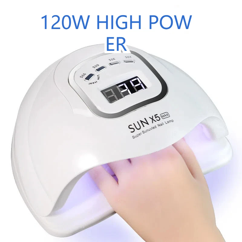 

120W UV LED Nail Lamp with 4 Timer Automatic Sensing Professional Nail Dryer for Drying All Gel Polish Manicure Salon Nail Art