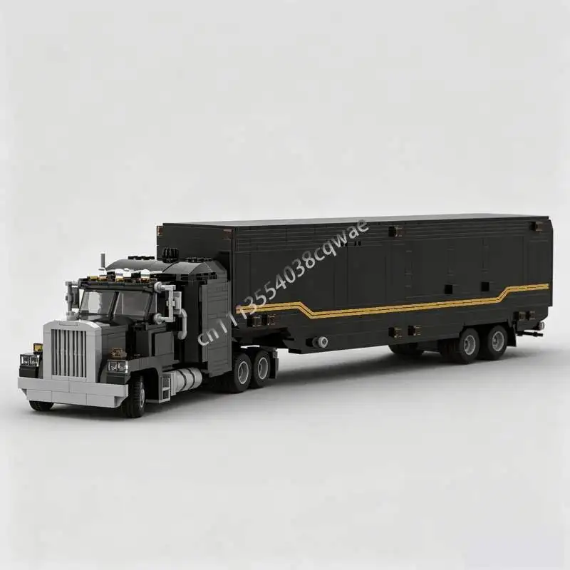 NEW 2069PCS Mobile Unit Semi Trailer Truck Custom Building Blocks Classic Movie Transport Lorry Model DIY Assembly Festival Gift