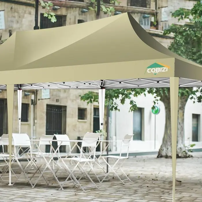 COBIZI 10x20 Pop up Canopy Tent with 6 Sidewalls, Easy Set up Canopy Tents Gazebos for Parties with Metal Frame, Waterproof &