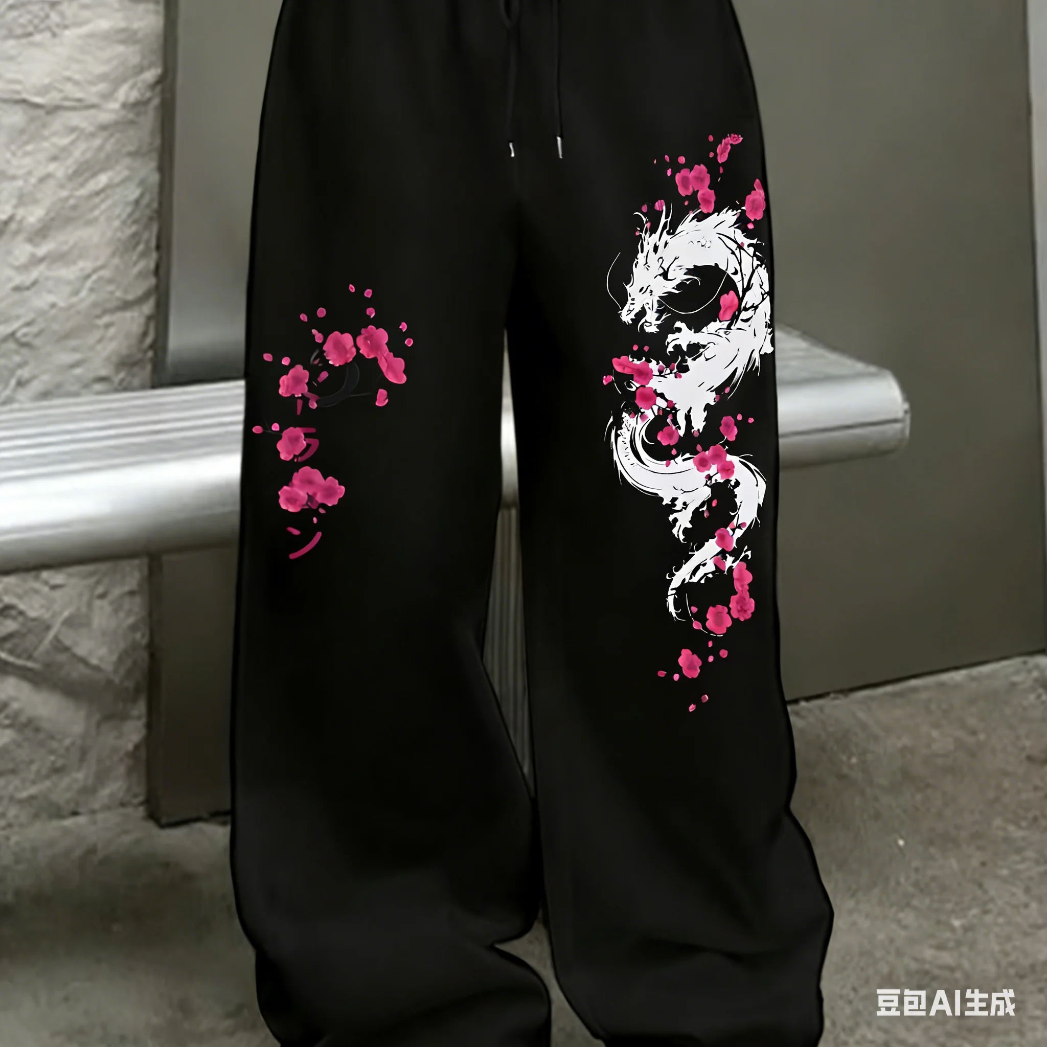 Street Fashion Trends - 新しいドラゴン桜 3D プリントストリートトレンドファッションレトロレジャーオーバーサイズルーズ男性と女性のスポーツパンツ