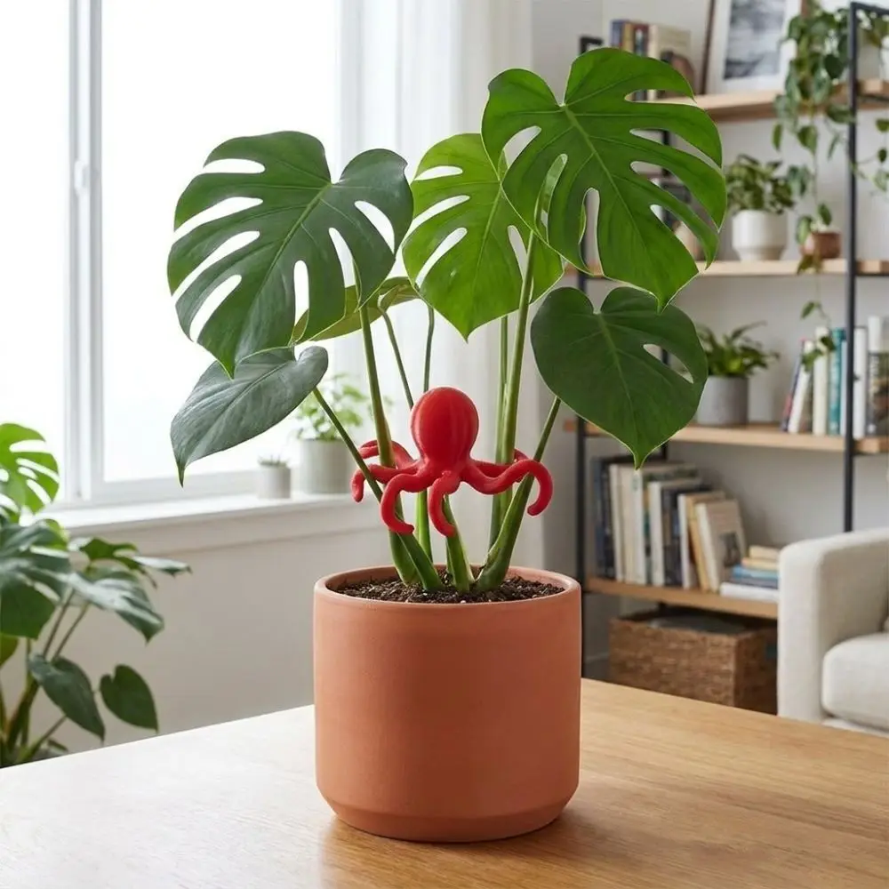 3D Printed Animal Shaped Plant Support Clip Creative Devil-fish Shaped Plant Cutting Holder Plastic Garden Support Holder