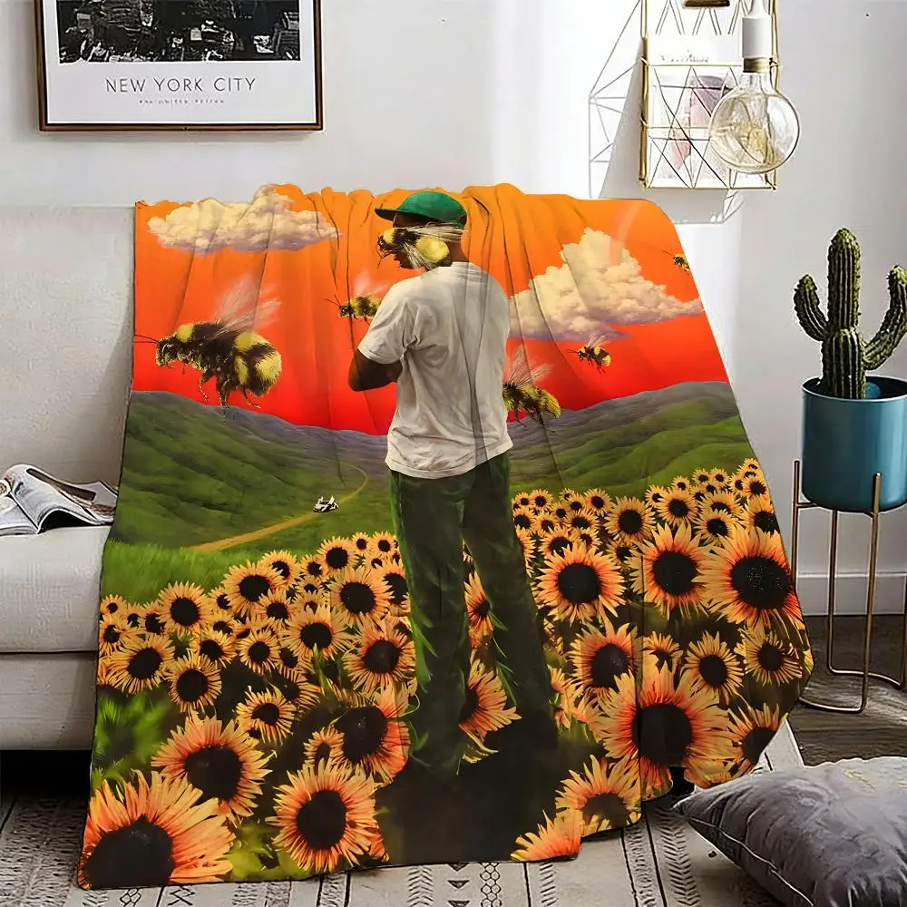 A-Album by T-Tyler The Creator Throw Lightweight 240g Flannel Blanket Soft Skin-friendly for Summer Cooling