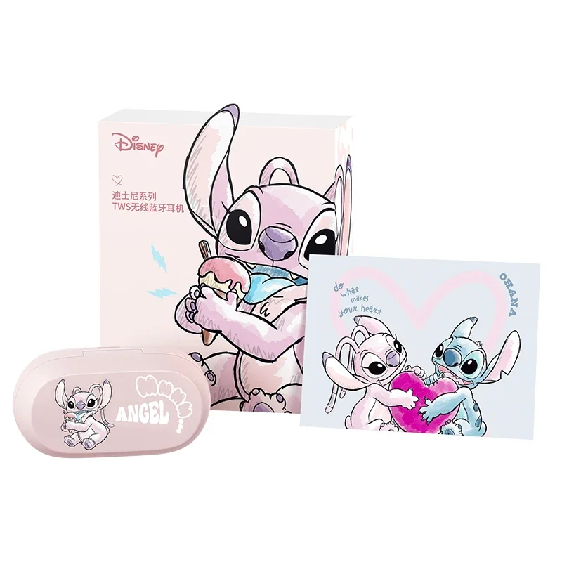 Disney Lilo & Stitch Angel D29 Wireless Bluetooth 5.3 Earphones HiFi Stereo HD Call Headset Smart Touch Headphone Long Endurance